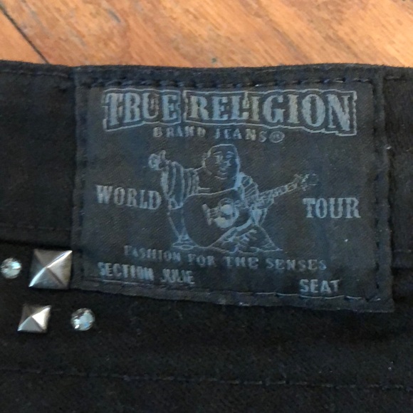 True Religion Julie Skinny Black Studded Jeans 25 - Picture 6 of 6